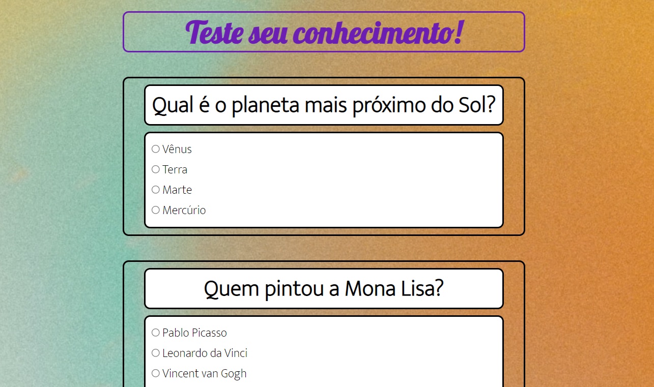 página Quiz